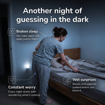 Parent checking the bed at night